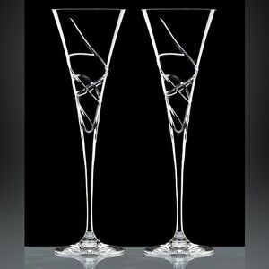 Lenox Adorn Crystal Toasting Flutes New in Box